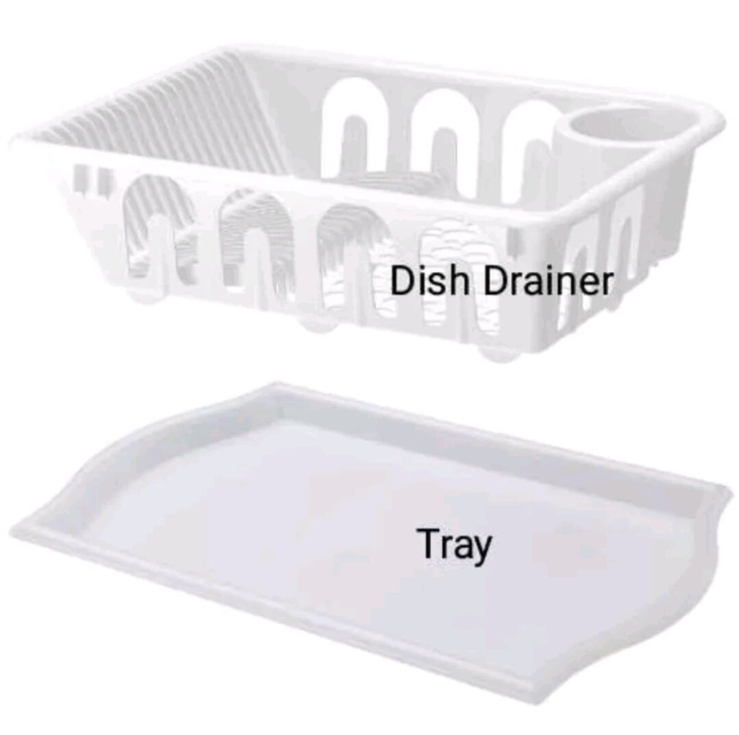 Ikea Flundra Dish Drainer with Tray White Plastic