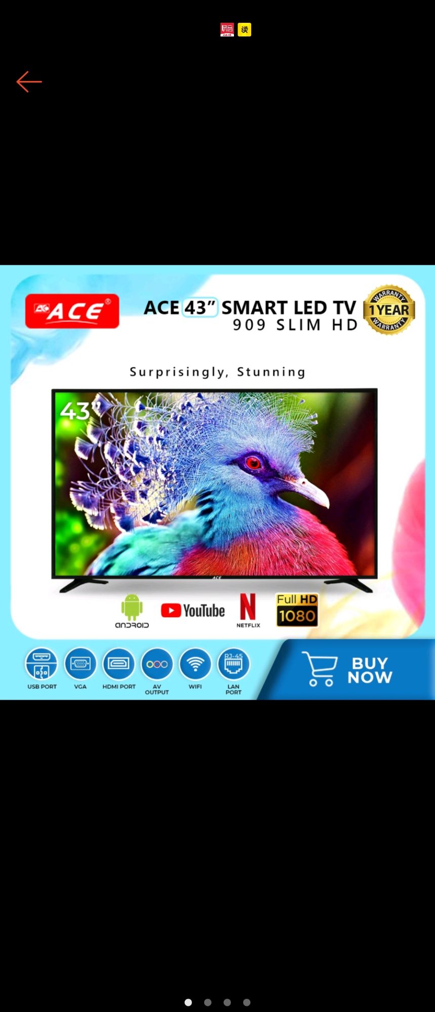 Ace 43" LED Smart TV with Free Bracket (Metro Manila)
