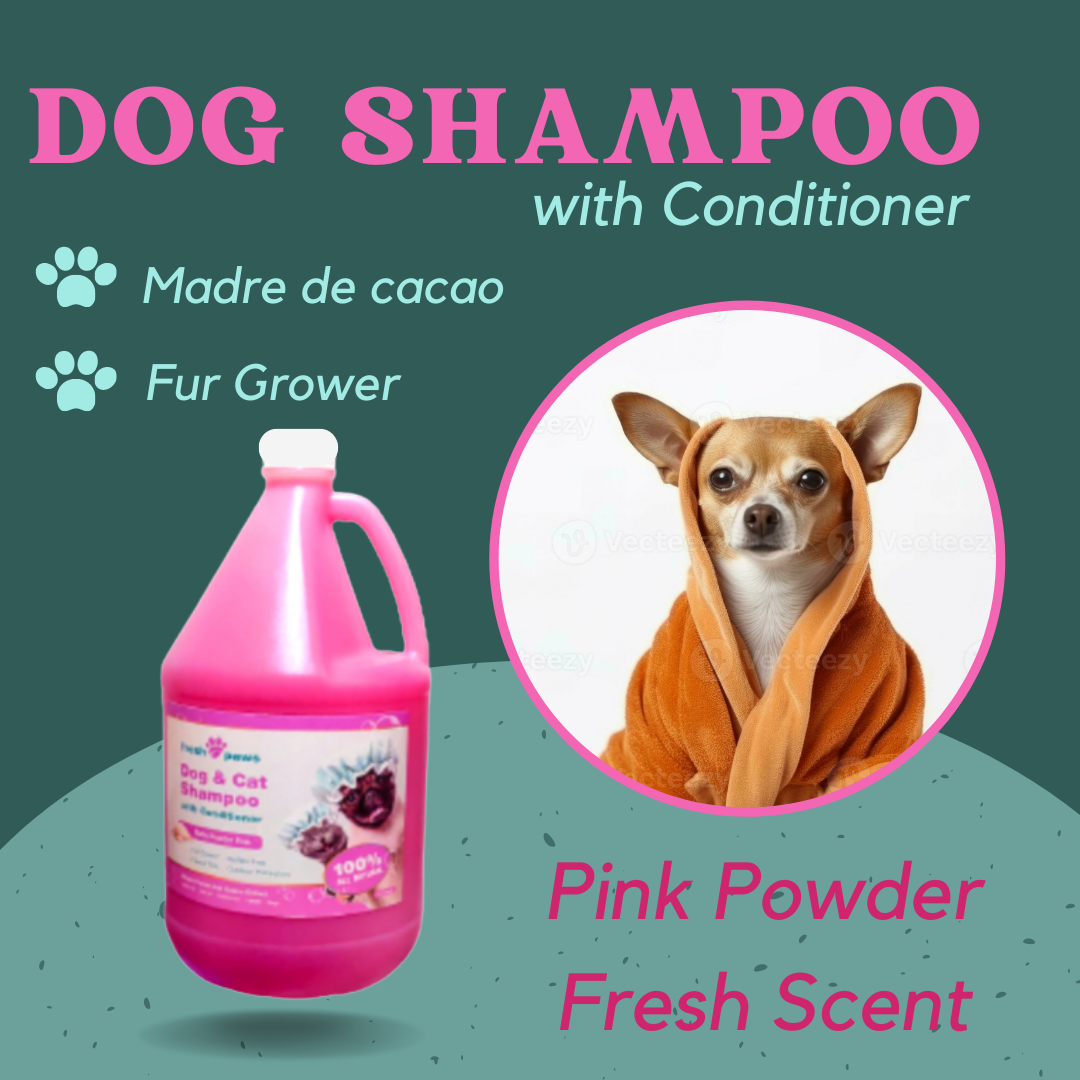 Pink Powder Fresh Scent Dog Shampoo with Conditioner, Madre de Cacao