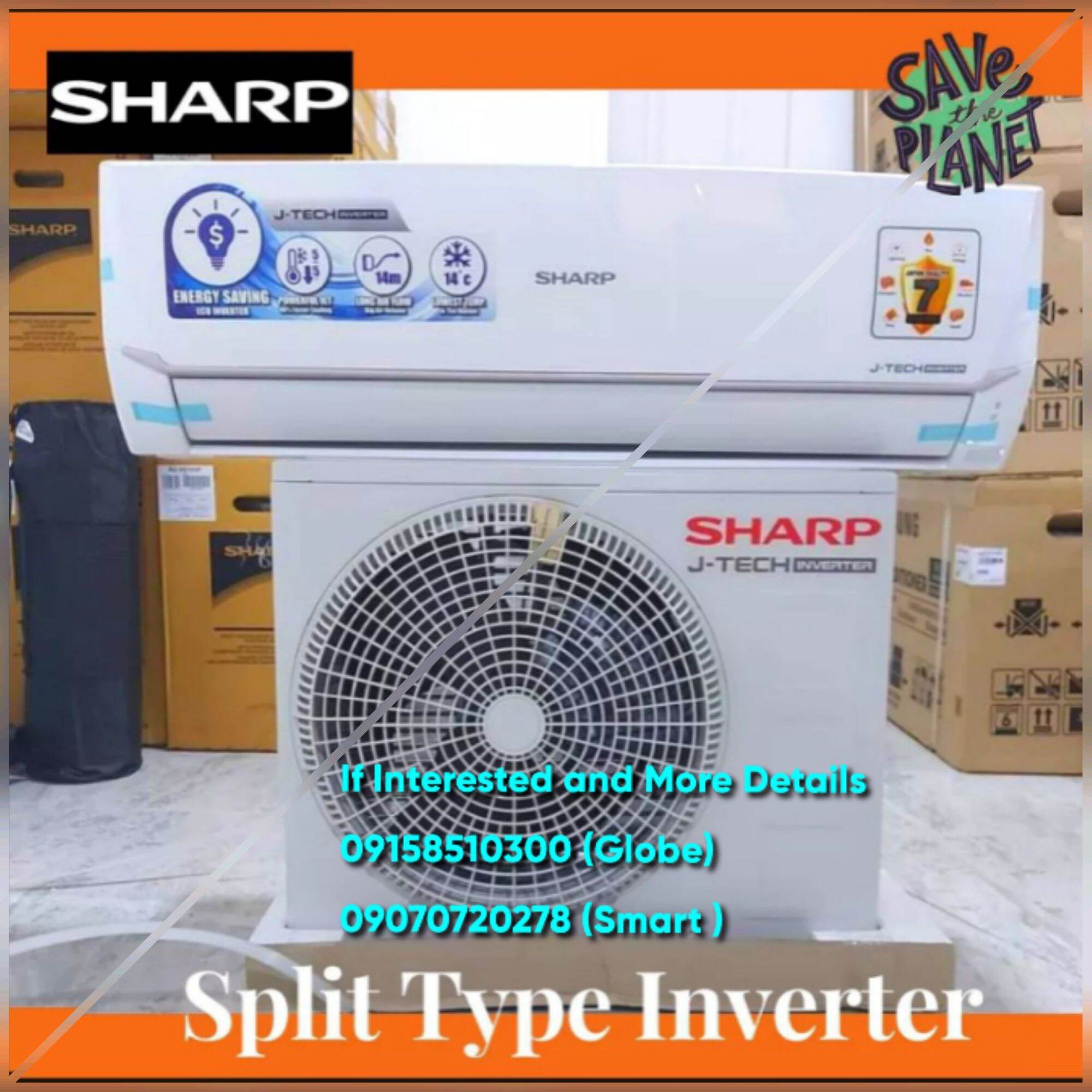 Sharp 1.0hp J-Tech Inverter Split Type Airconditioner