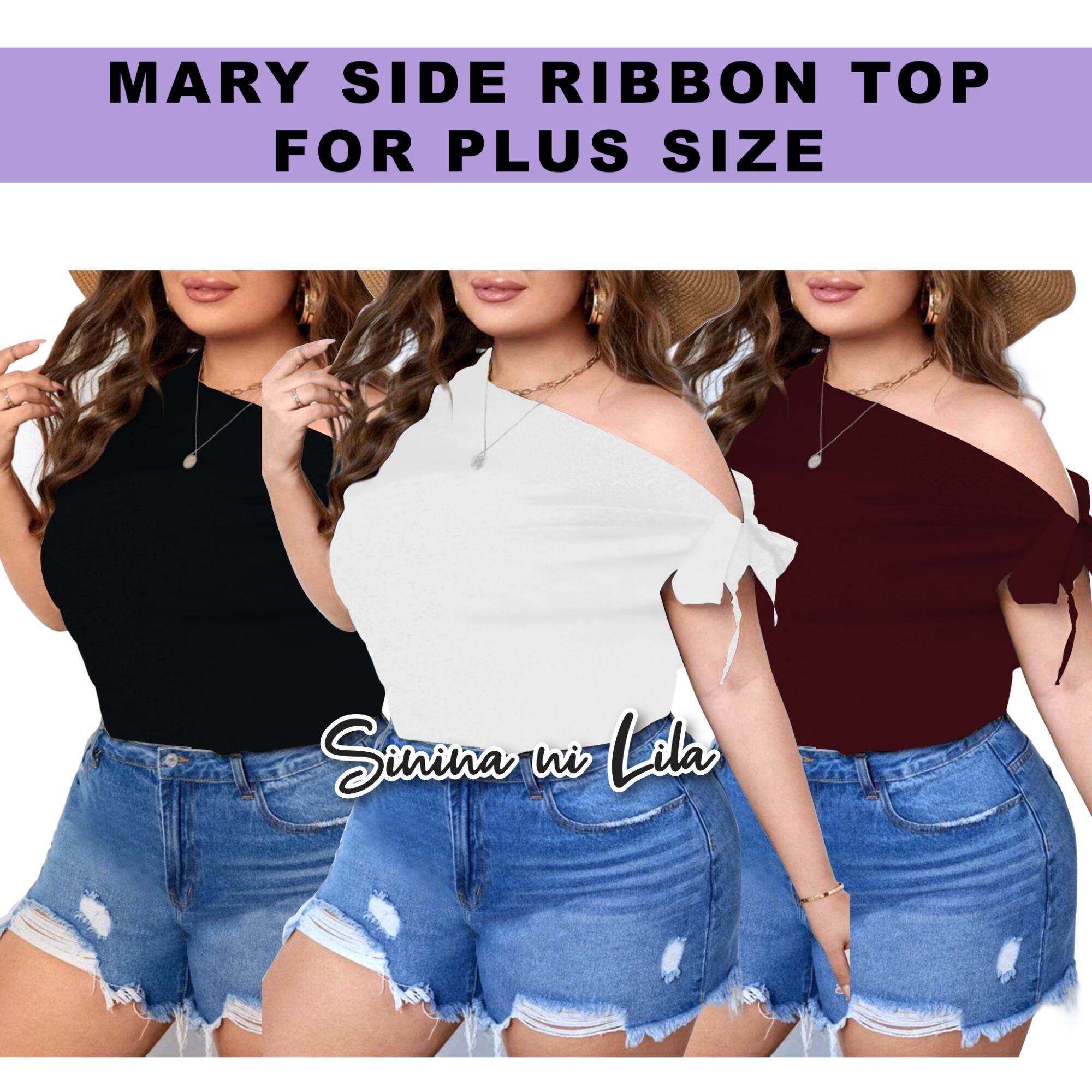 DEMI RIBBON TOP FOR PLUS SIZE