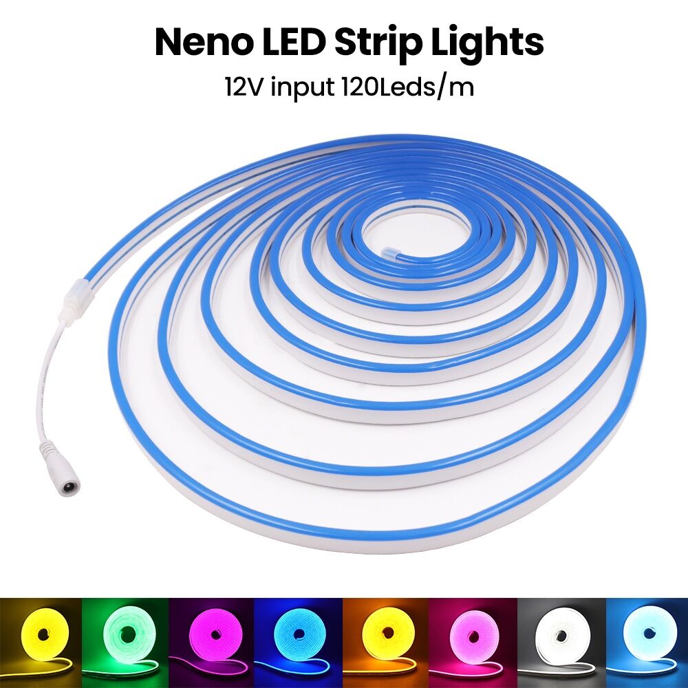 12V Neon Strip Waterproof 2835 120Leds/M Home Garden Decor White/Blue/Pink/Yellow/Red/Green Flexible Ribbion Rope LED Strip. 