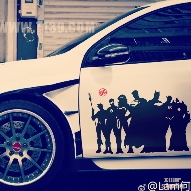 Car Stickers Justice League DC Hero Figure Silhouette Collection