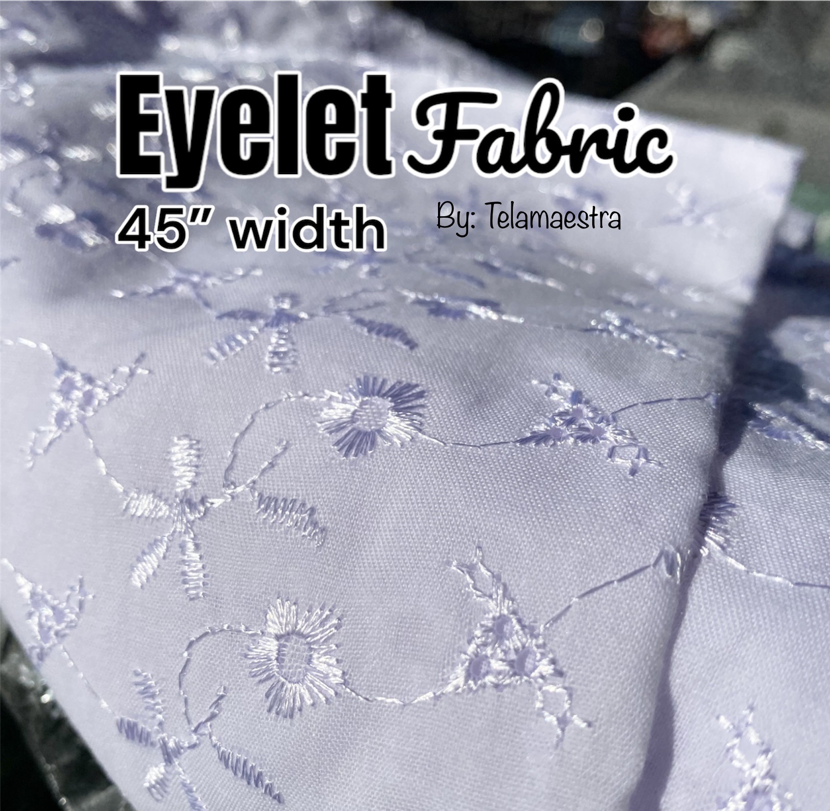 Eyelet Cotton Fabric 45" White