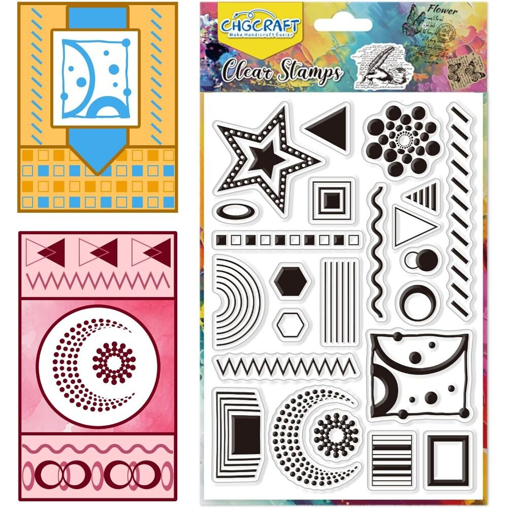 1PC Geometric Pattern Clear Lines Transparent Stamps Grids Clear Stamp Seals for Carding Making DIY Scrapbooking