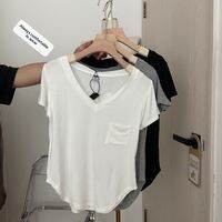 YOULIZHIHUA | Drape Casual V-Neck T-Shirt
