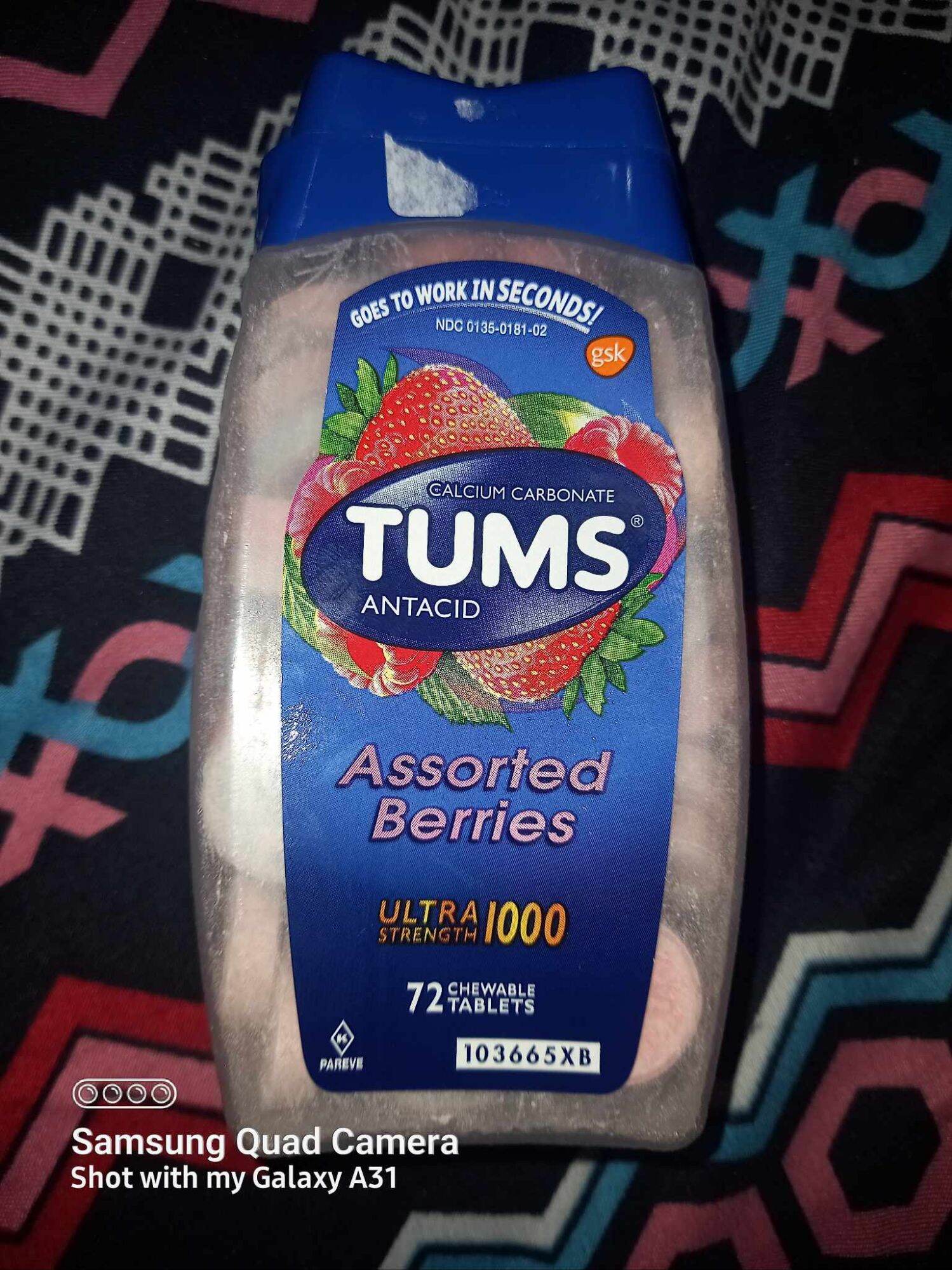TUMS Extra Strenght Antacid for Heartburn Relief, 72tablets made in