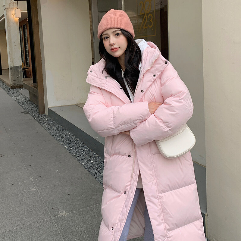 Lenago Womens Winter Coats Plus Size Winter Korean Casual Thickened Cold  Proof Fashion Knee Length Hooded Cotton Coat Winter Clothes 2023 