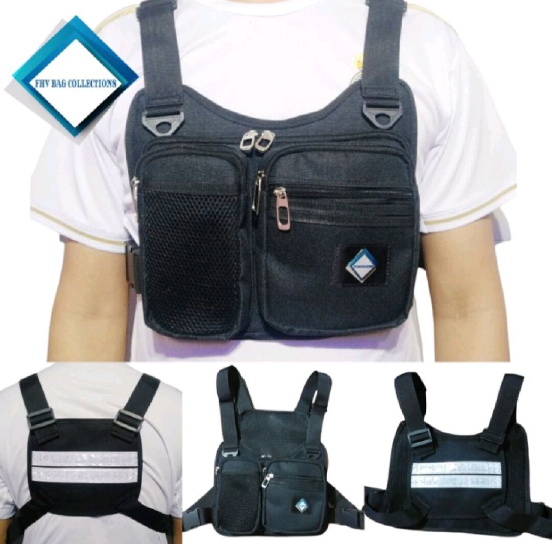 Rider Chest Bag | Chest Bag | Chest Rig Bag | Cross Bag with Reflector Fhv Bag Collections