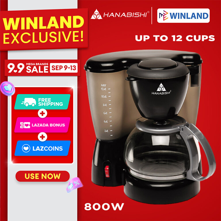 HANABISHI 12-Cup Coffee Maker with Modern Design (HCM-20T