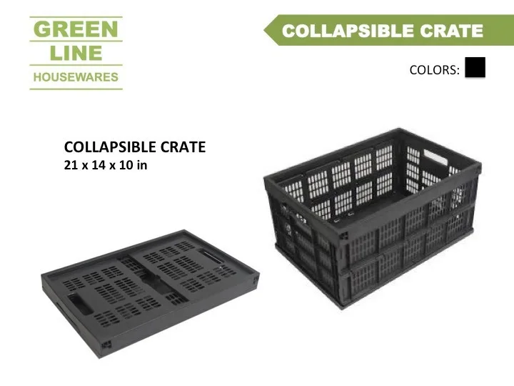 2pcs Collapsible Plastic Crate Storage