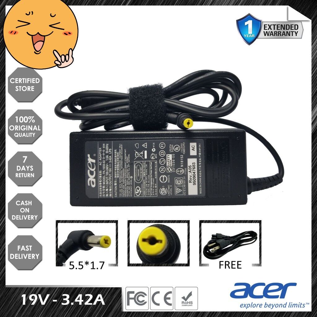 LOPTOP Charger AC Adapter for ACER ASPIRE 19V  (65W) E11 E14 E15 F5  F15 M3 M5 Original Charger high quality | Lazada PH