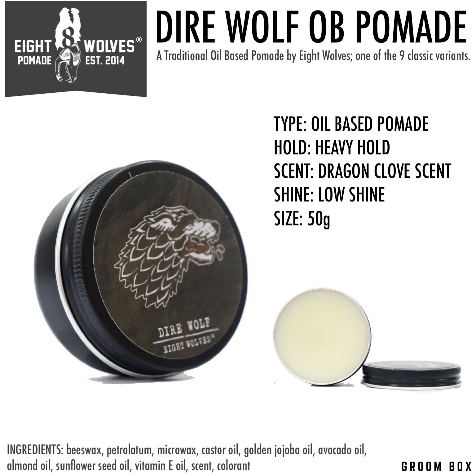 Eight Wolves Dire Wolf Oil Based Pomade