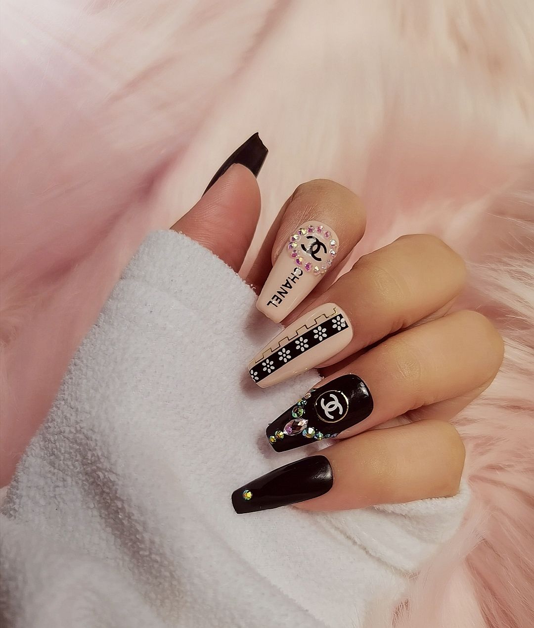 CHANEL INSPIRED NAILS PRESS ON LUXURY NAILS