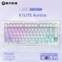 GravaStar | Starlight Pink Tri Mode Wireless Mechanical Keyboard with Hot Swappable Jelly Keycaps 75% Layout for Gaming and Office Use