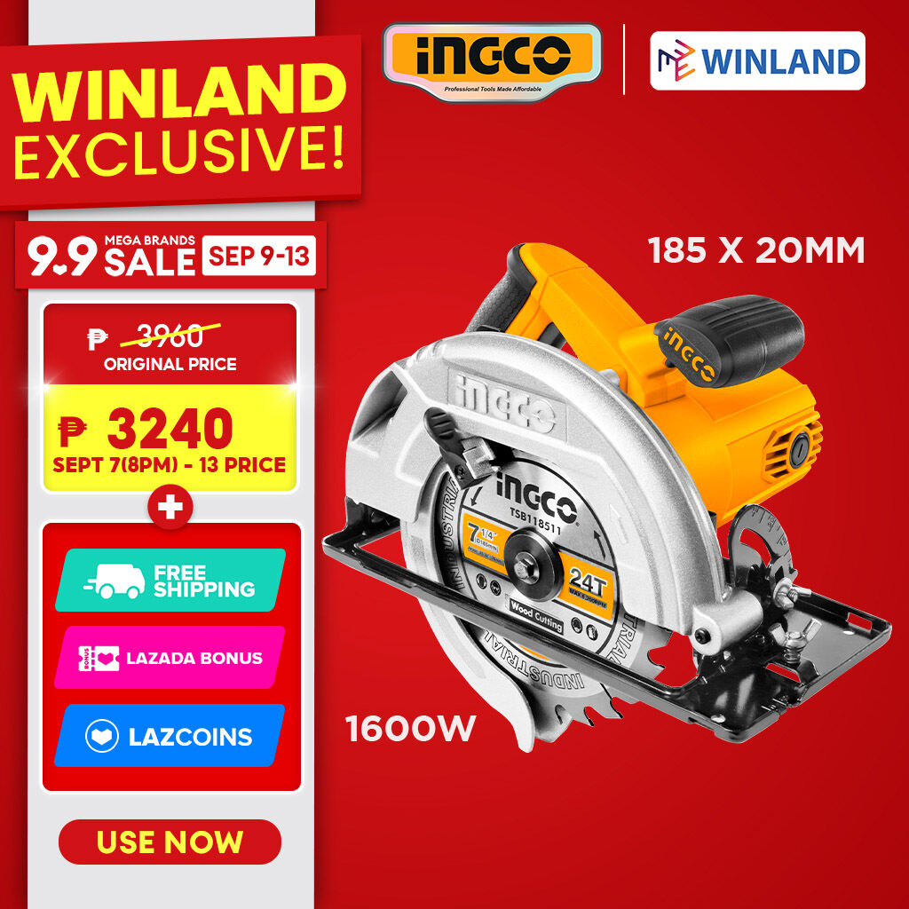 INGCO by Winland Circular Saw 7-1/4 inch 1600W CS185682