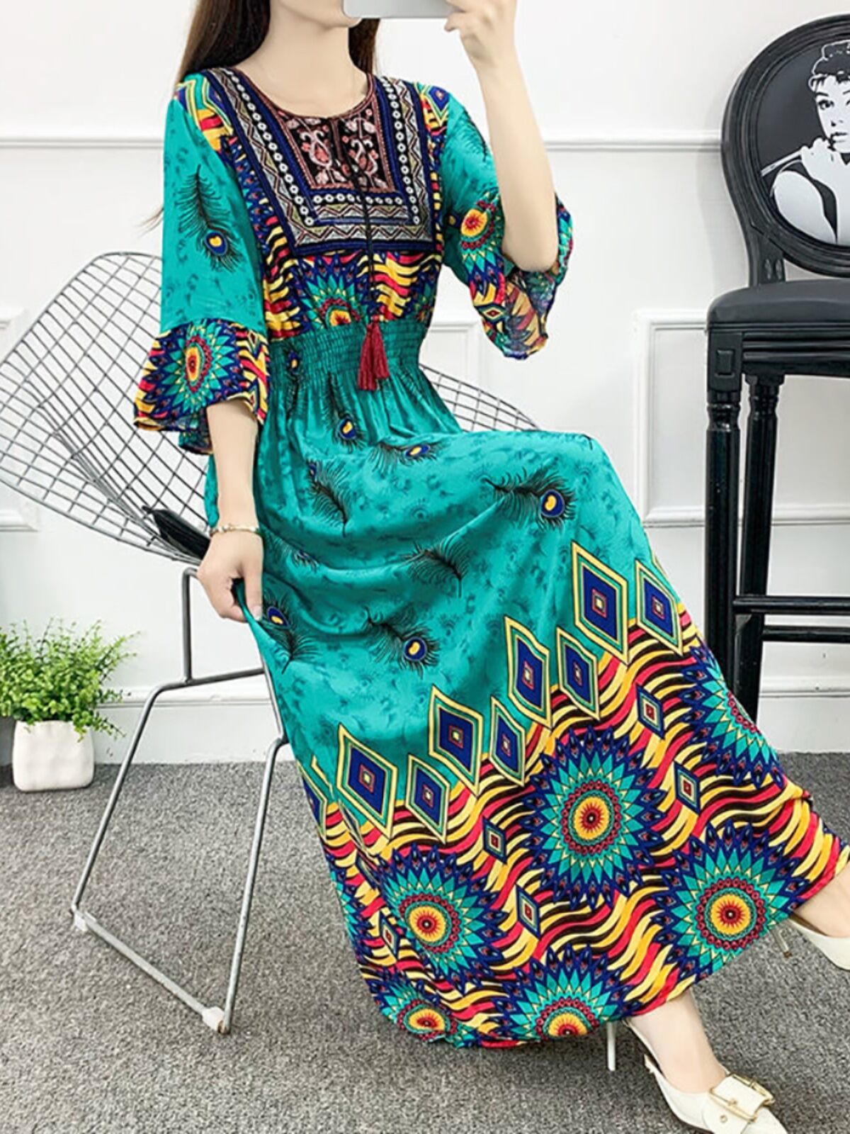 maxi dress jumpsuit Soft Pink Floral Delhi Tapestry Belted Jumpsuit