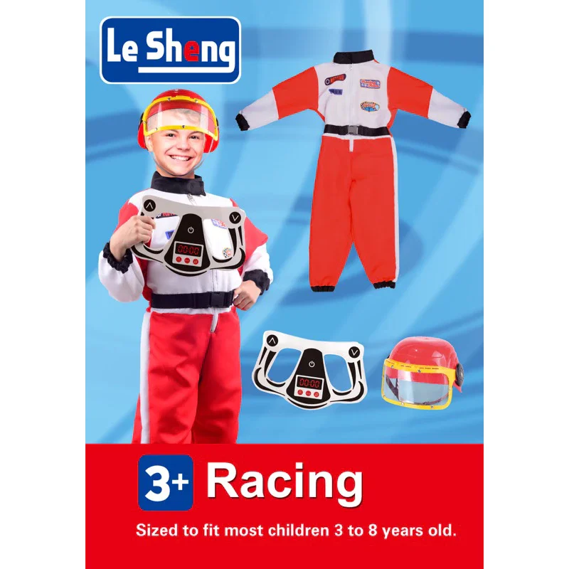 racing costume for kids, with toys na po.actual picture posted ,fit 3-7yrs old