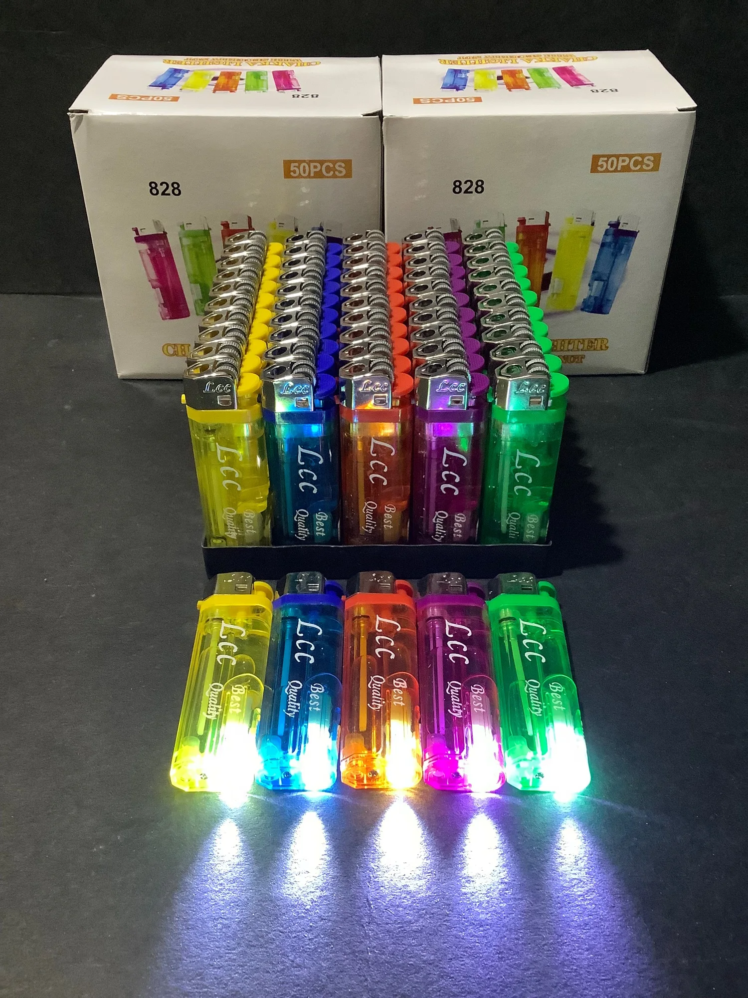 828 Lcc lighter*With Flashlight Available for 1box 50pcs