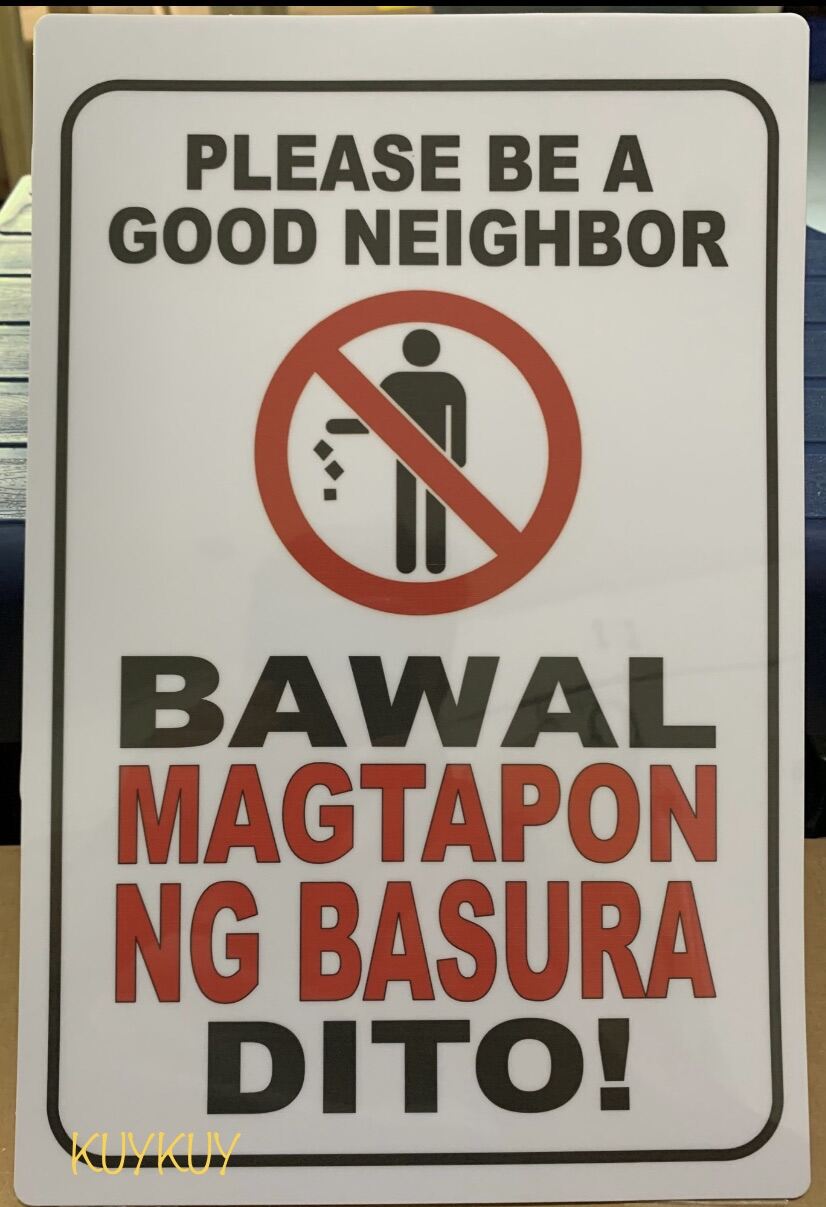 Bawal Magtapon Ng Basura Dito Pvc Wall Signage 78x11 Inches Lazada Ph 0956