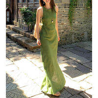 Homecore | Green Sleeveless Summer New Style Trendy Slimming Dress