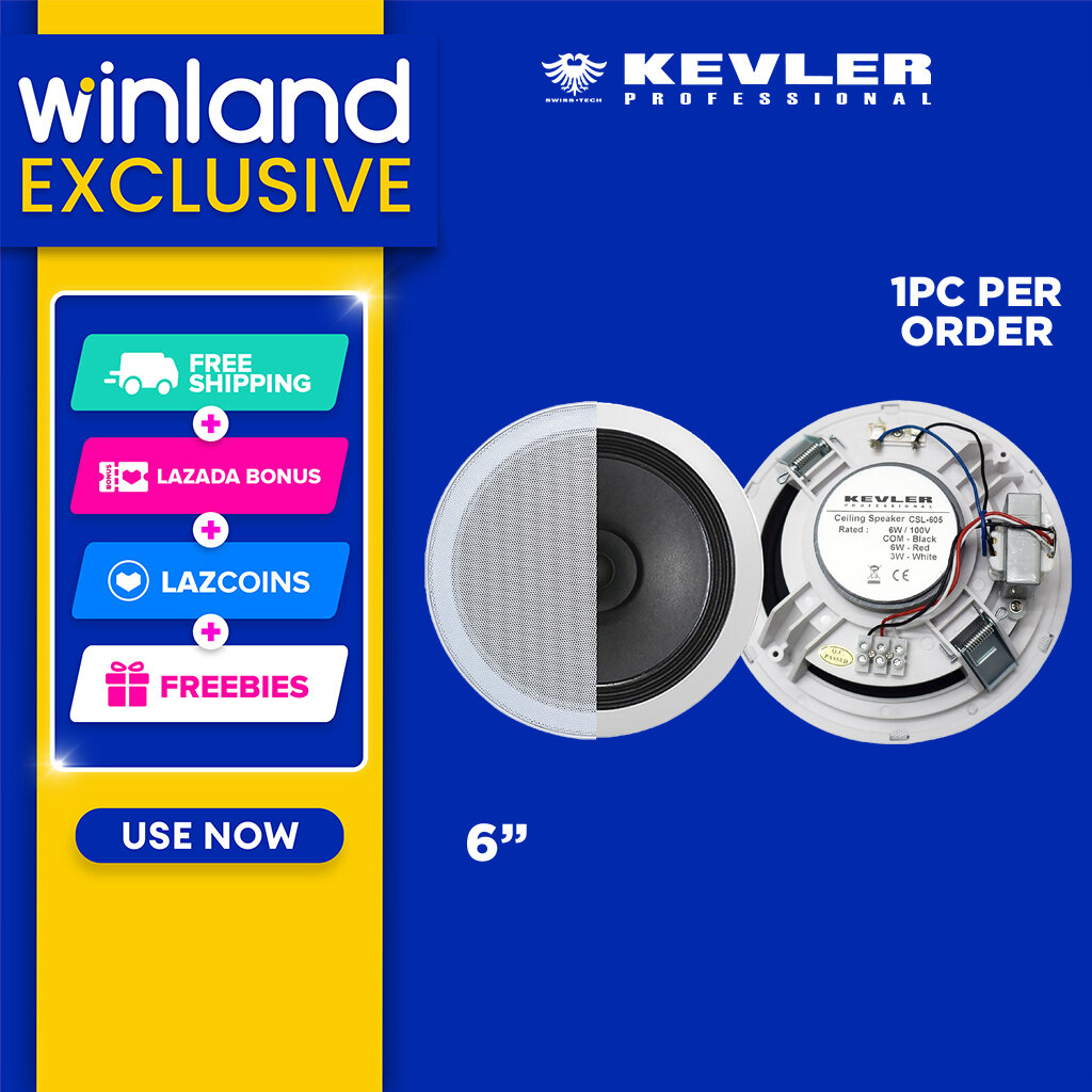 KEVLER Dual Cone Frameless Ceiling Speaker, 6inch, 3W & 6