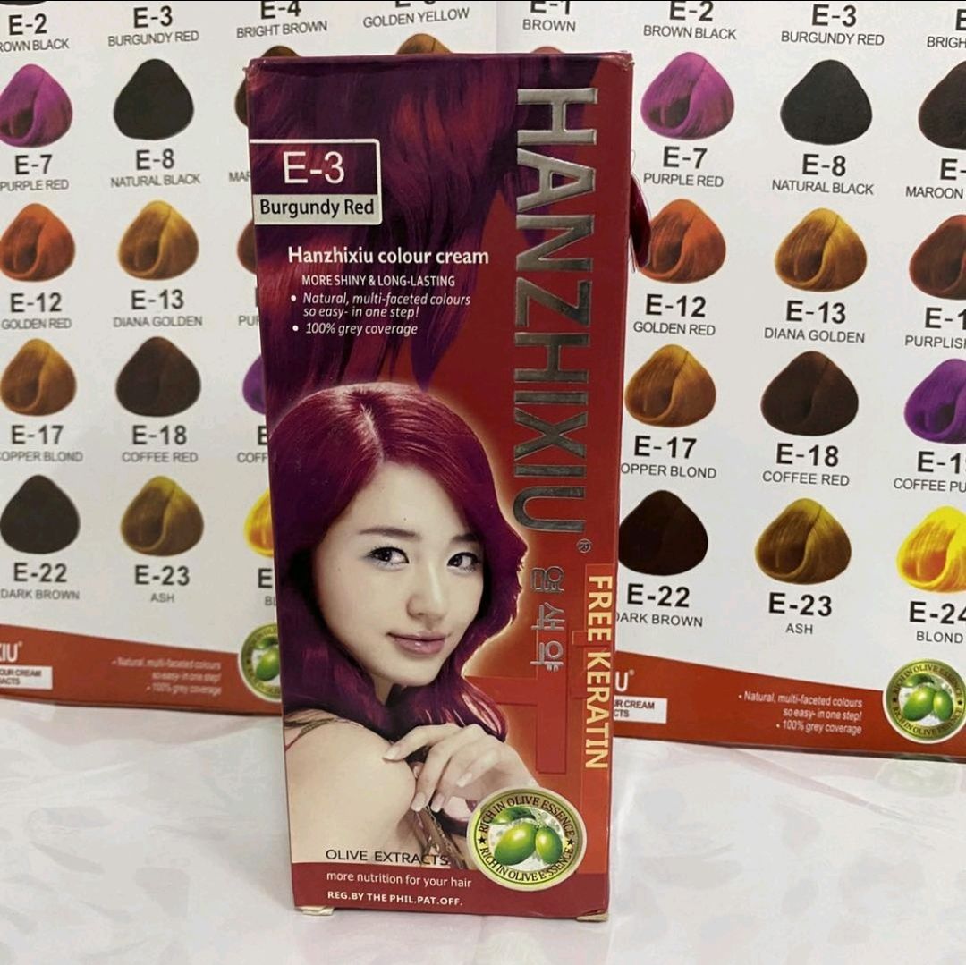 E3 Burgundy Red Hanzhixiu Hair color 60 ml | Lazada PH