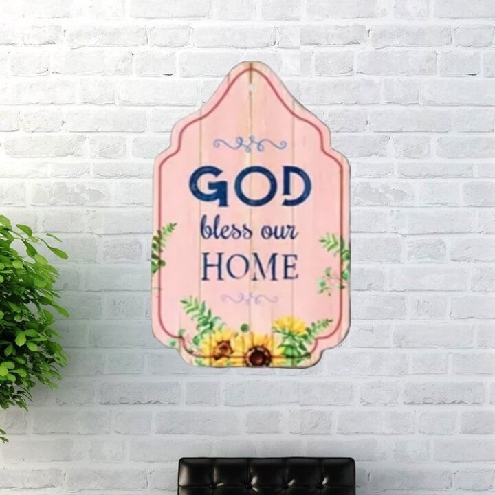 God bless our Home Mdf Board Wood Wall Decor Team Kahoy 32x20cm