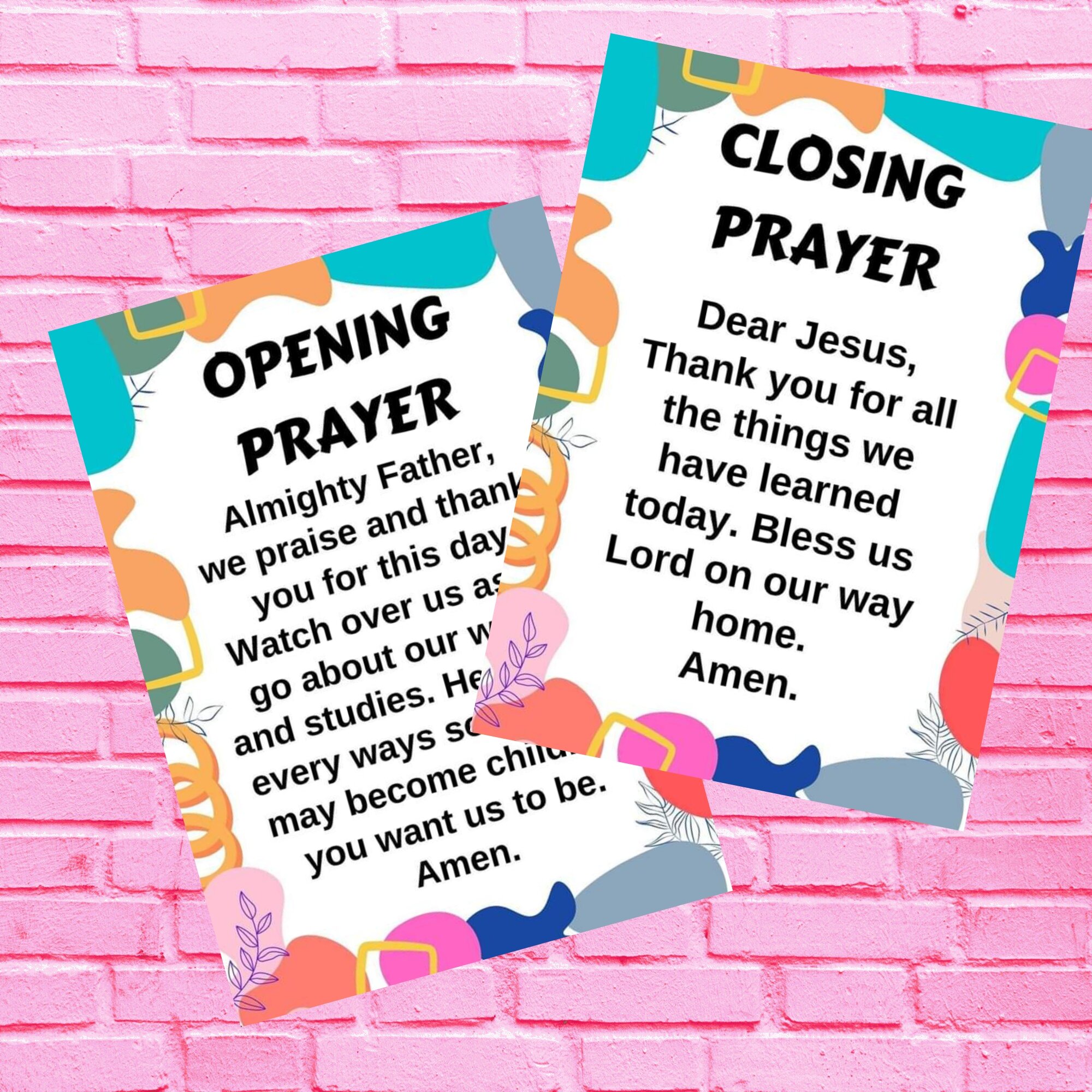 Opening And Closing Prayer Wall Decor A4 Laminated Lazada PH