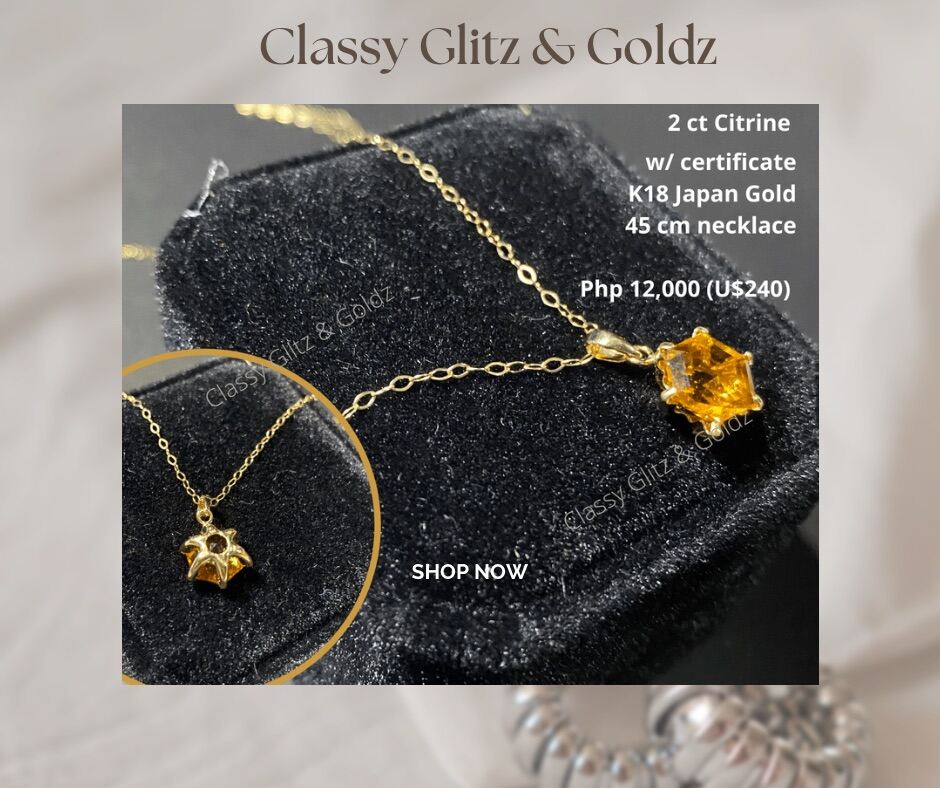 Citrine K18 YG Necklace | Lazada PH