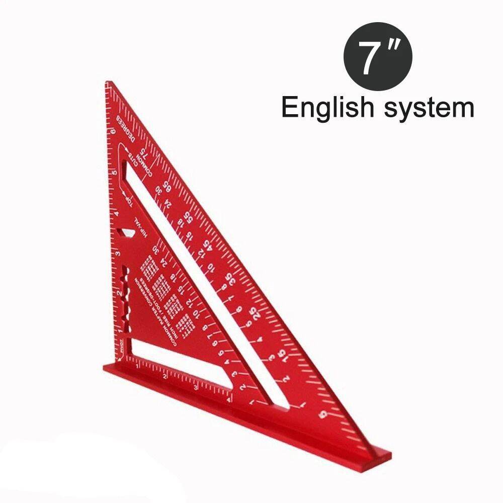 7 Meters Ruler Aluminium Alloy 7Inch Triangle Ruler Inch Metric Angle Ruler Protractor ...