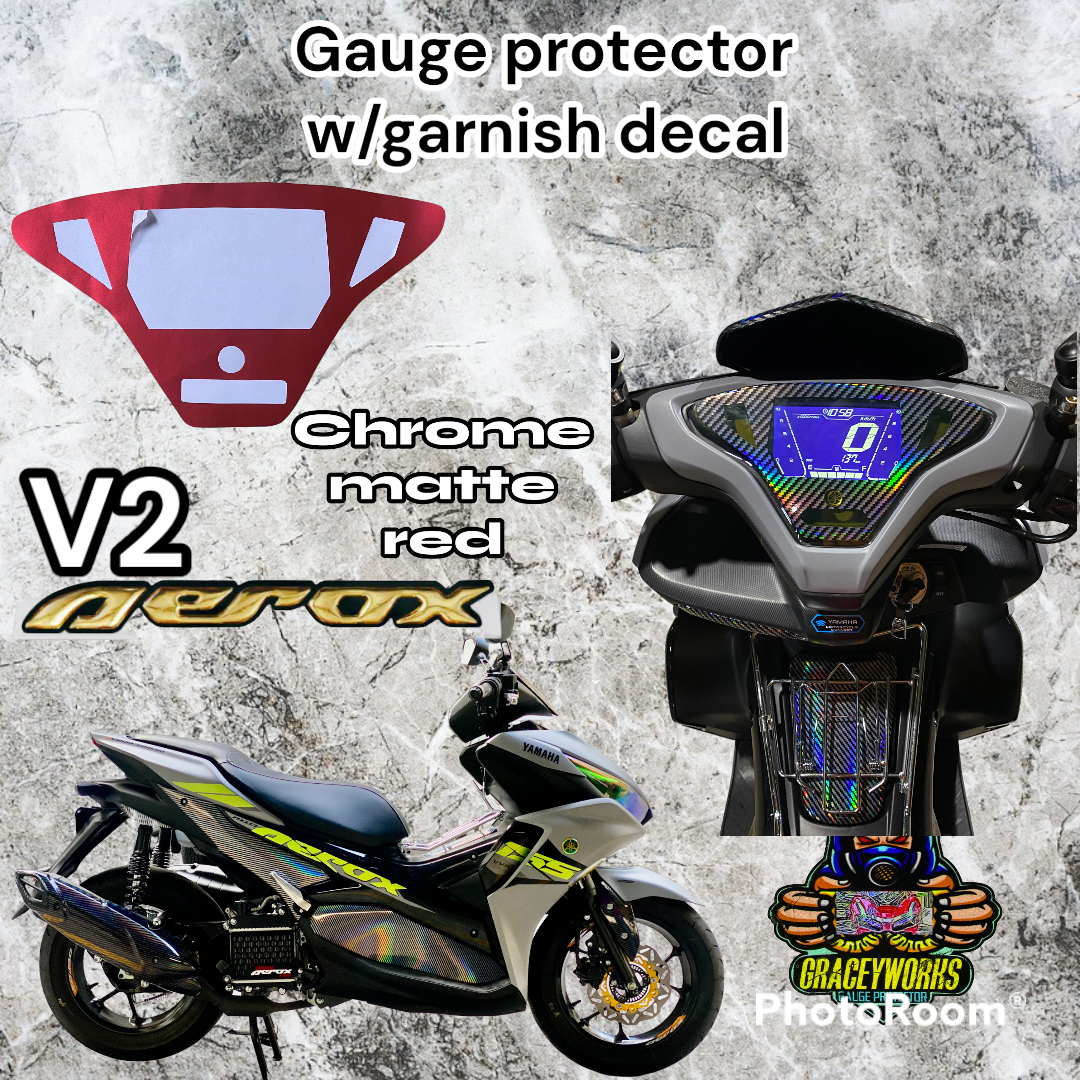 AEROX V2 GAUGE AND GARNISH PROTECTOR (MACHINE CUT). 