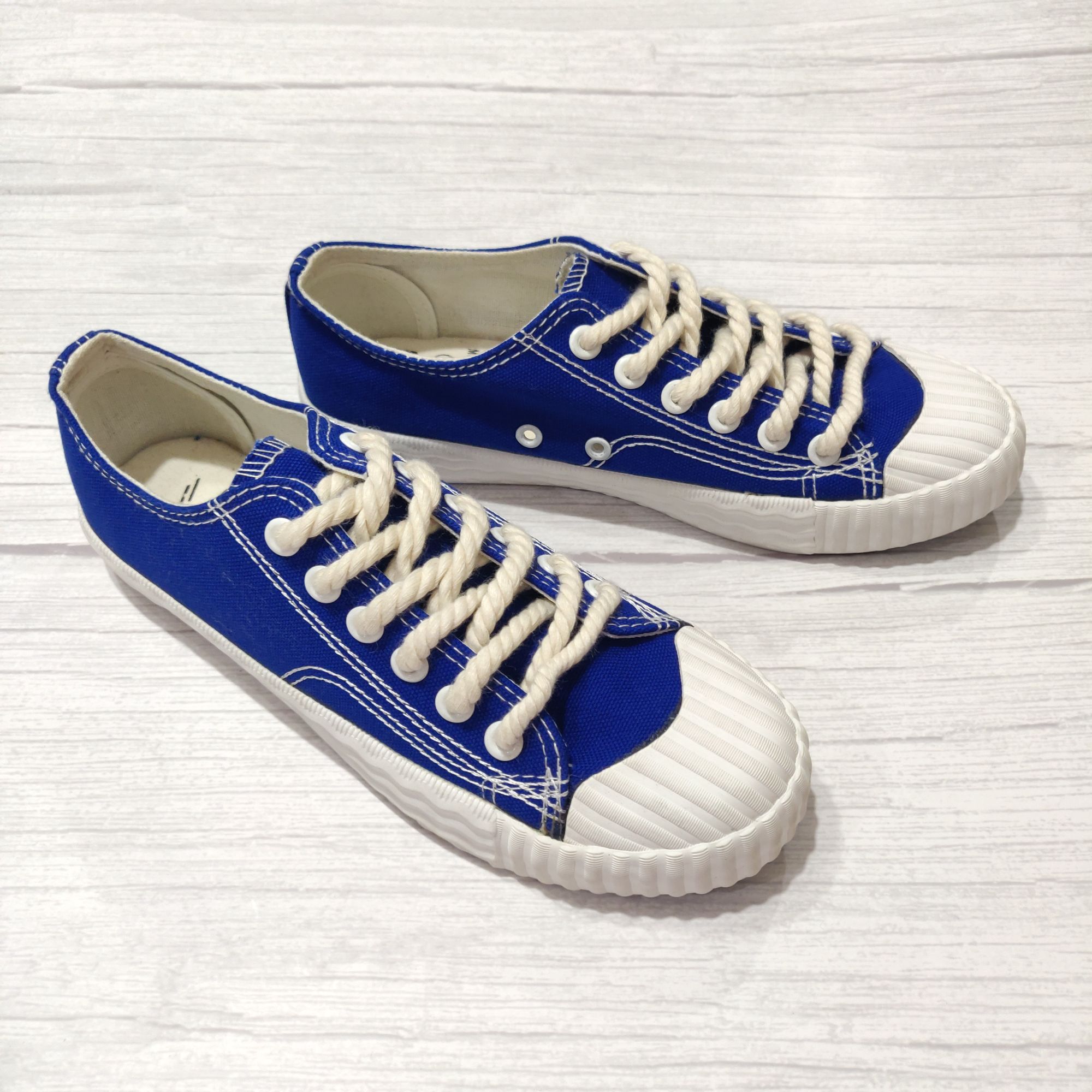 Advan Shoes Royal Blue Rope Lace Nautical Ladies Canvas Sneakers ...