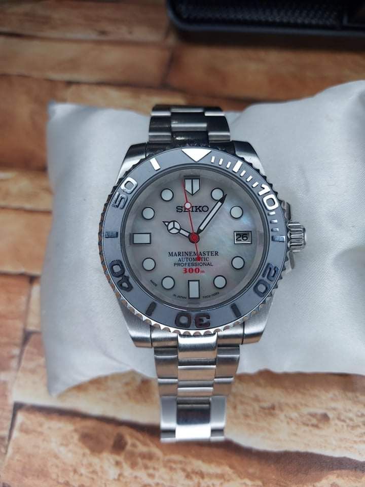 CUSTOM SEIKO Silver Yachtmaster Mother of Pearl Mod 40mm 40mm Solid  Stainless Steel Sapphire Crystal Ceramic Bezel Insert | Lazada PH