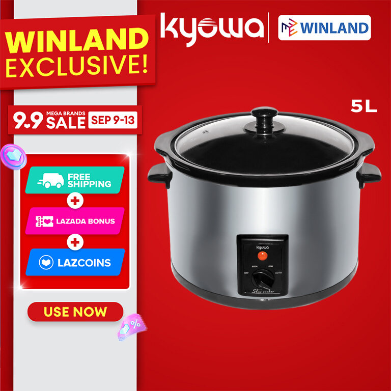 Kyowa 5.0L Slow Cooker with Stainless Steel Body