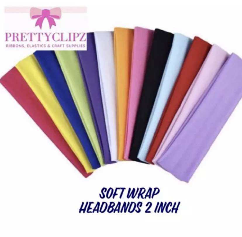 Elastic Headbands 2 inch Width Soft Wrap