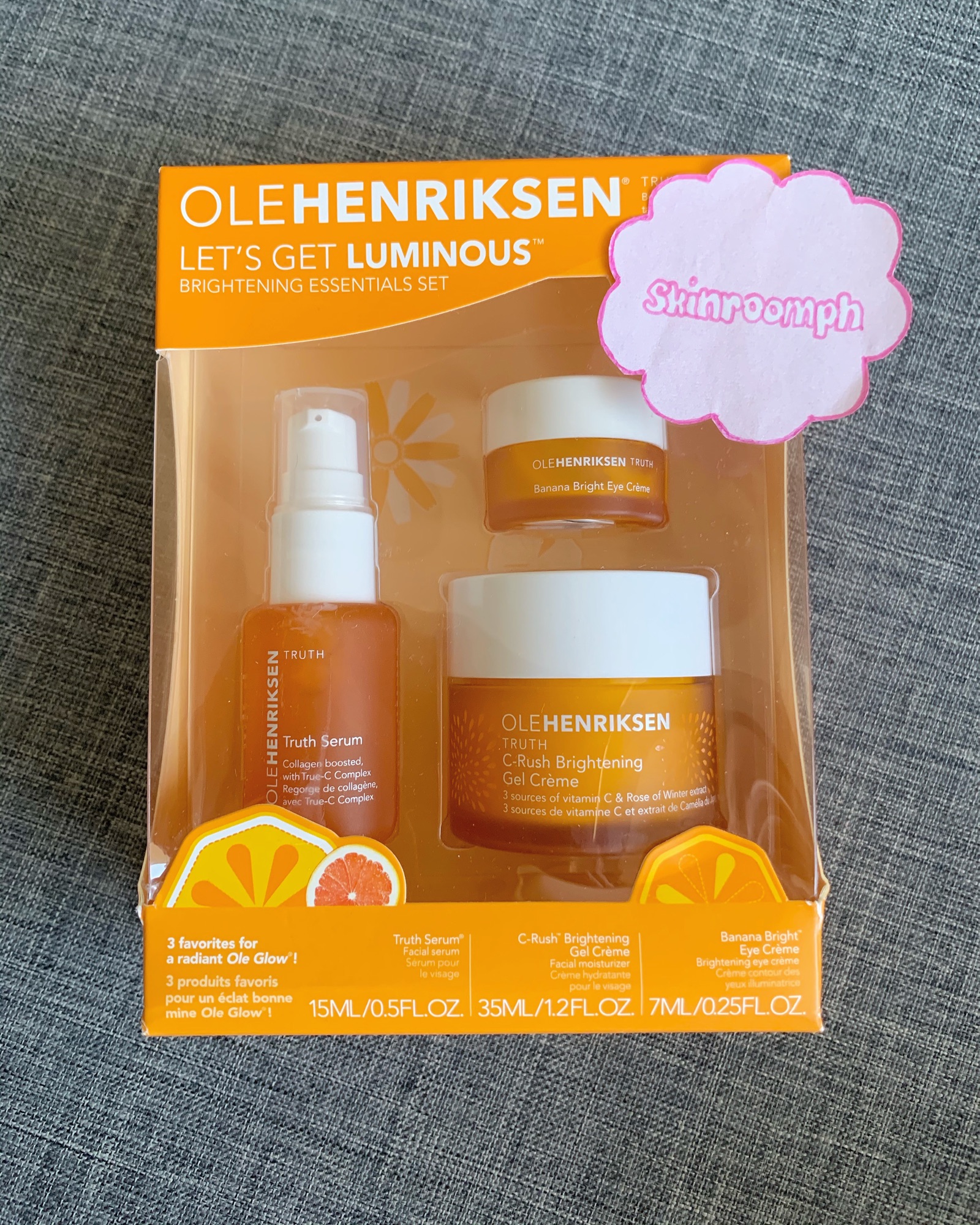 Ole Henriksen Let's Get Luminous Brightening Essentials Set: Truth Serum  15ml + C-Rush Gel Creme 35ml + Eye Creme 7ml