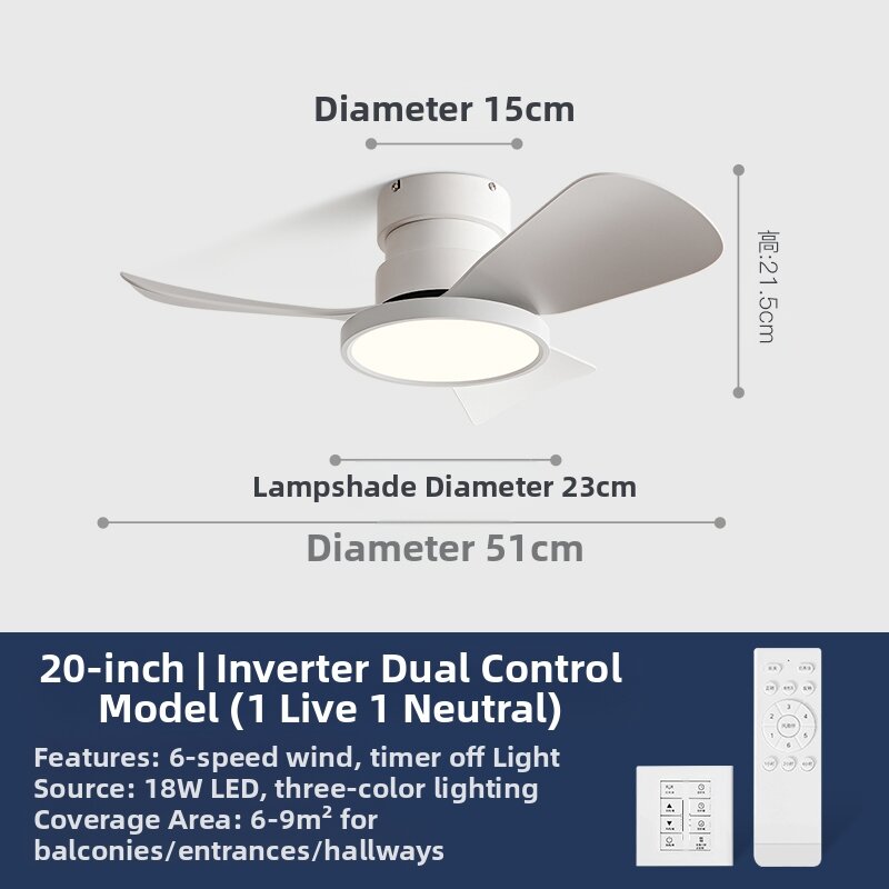 YYD | Full Spectrum Silent Ceiling Fan Light