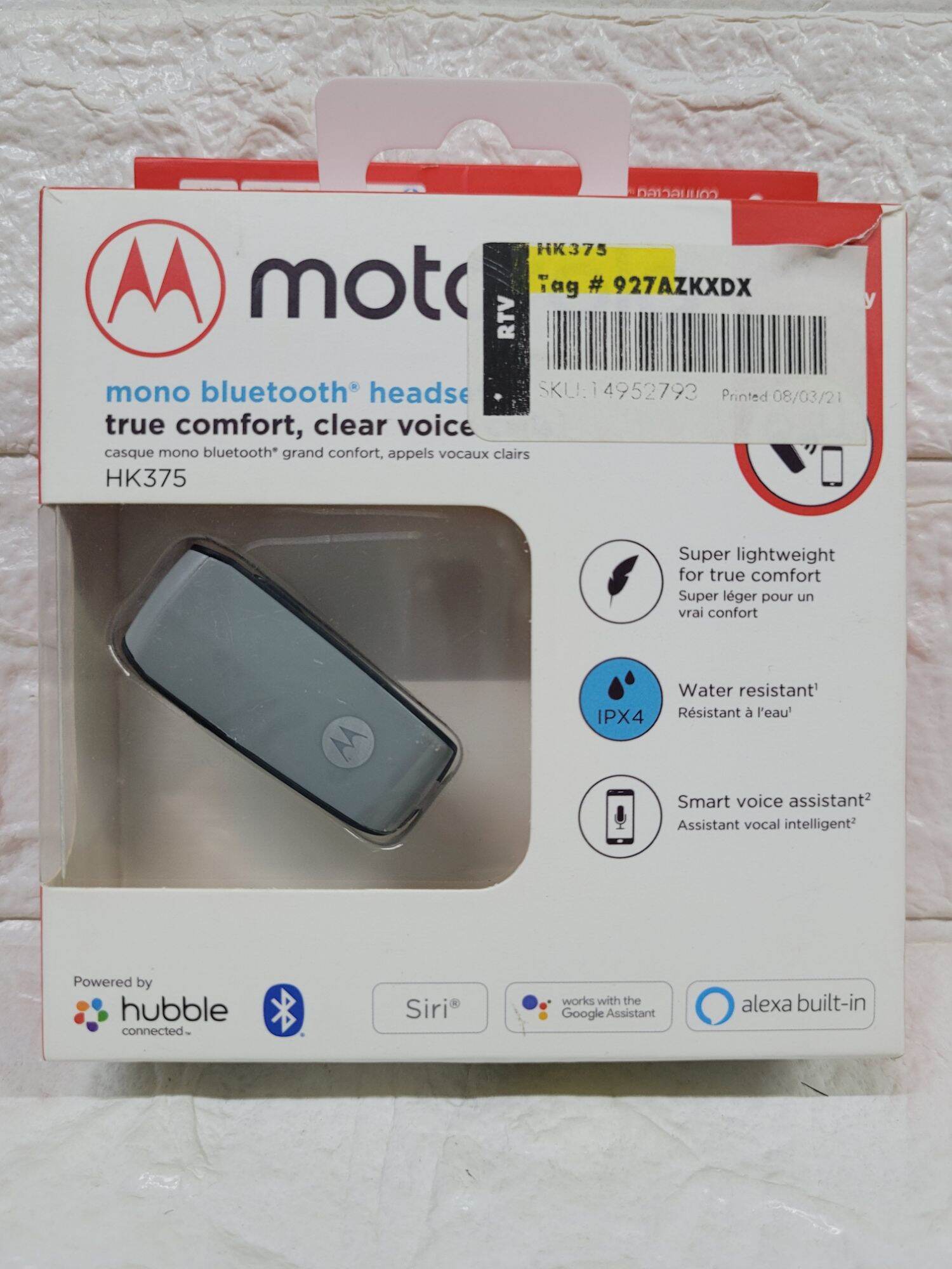 Motorola mono Bluetooth headset true comfort clear HK375 Lazada PH