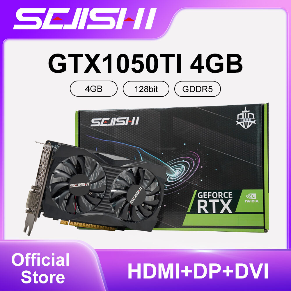 Sejishi Video Card Gtx 1050TI 4GB 128bit GDDR5 Graphics Cards for nVIDIA Hdmi DP Dvi Geforce GTX1050TI Desktop Video Card