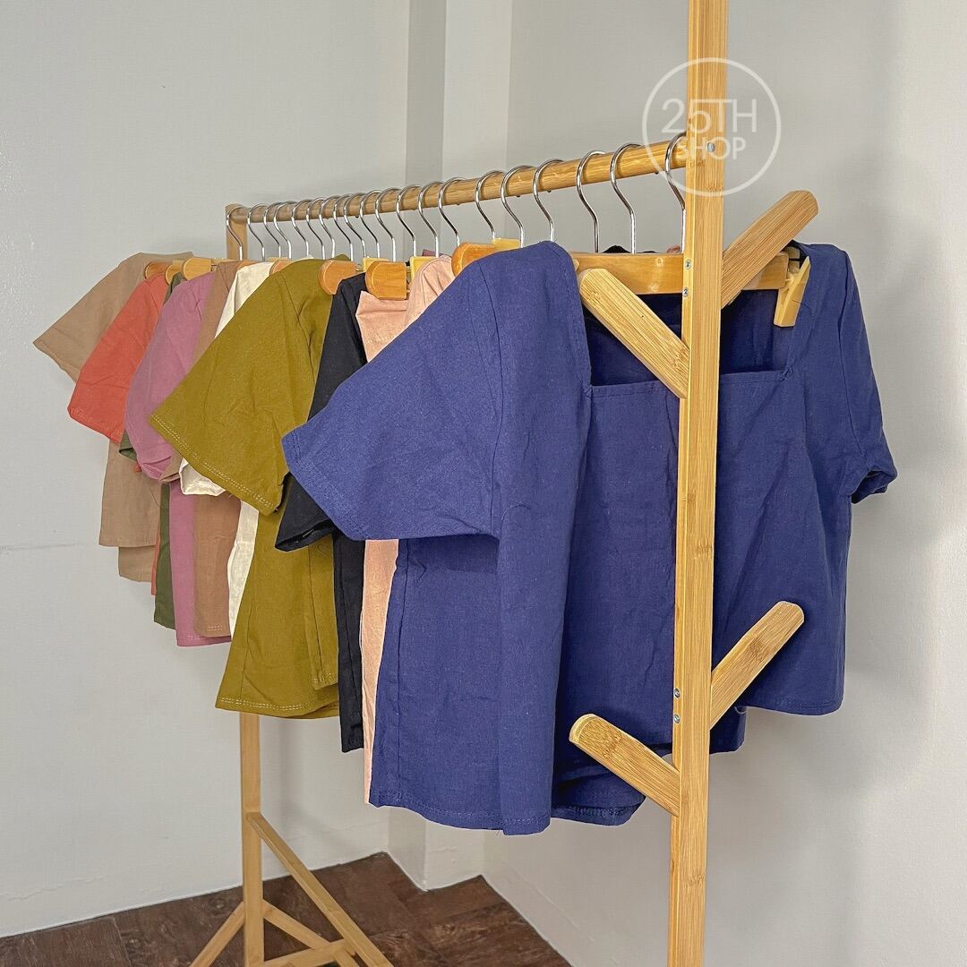 25th Shop Linen Terno/Coordinates (Square Neck Top and Shorts). 