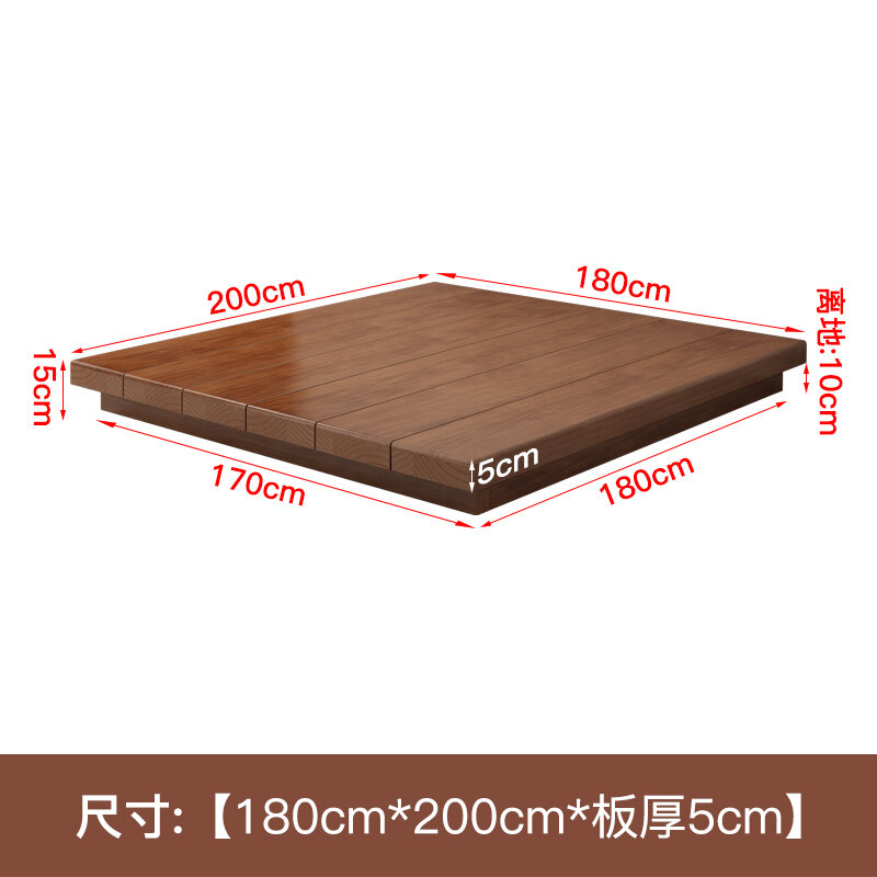 Full Solid Wood Bed Japanese Simple Modern Single Double Bed Northern