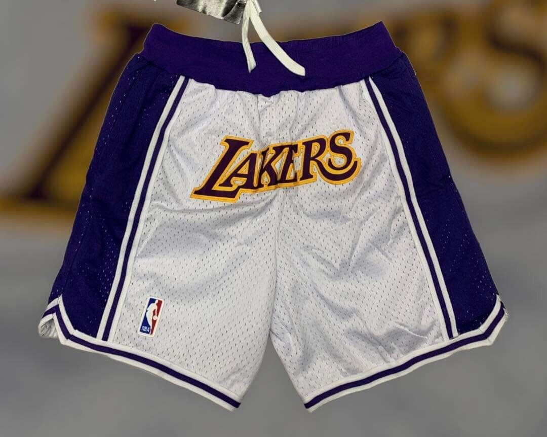 Lakers justdon shorts high quality thick fabric