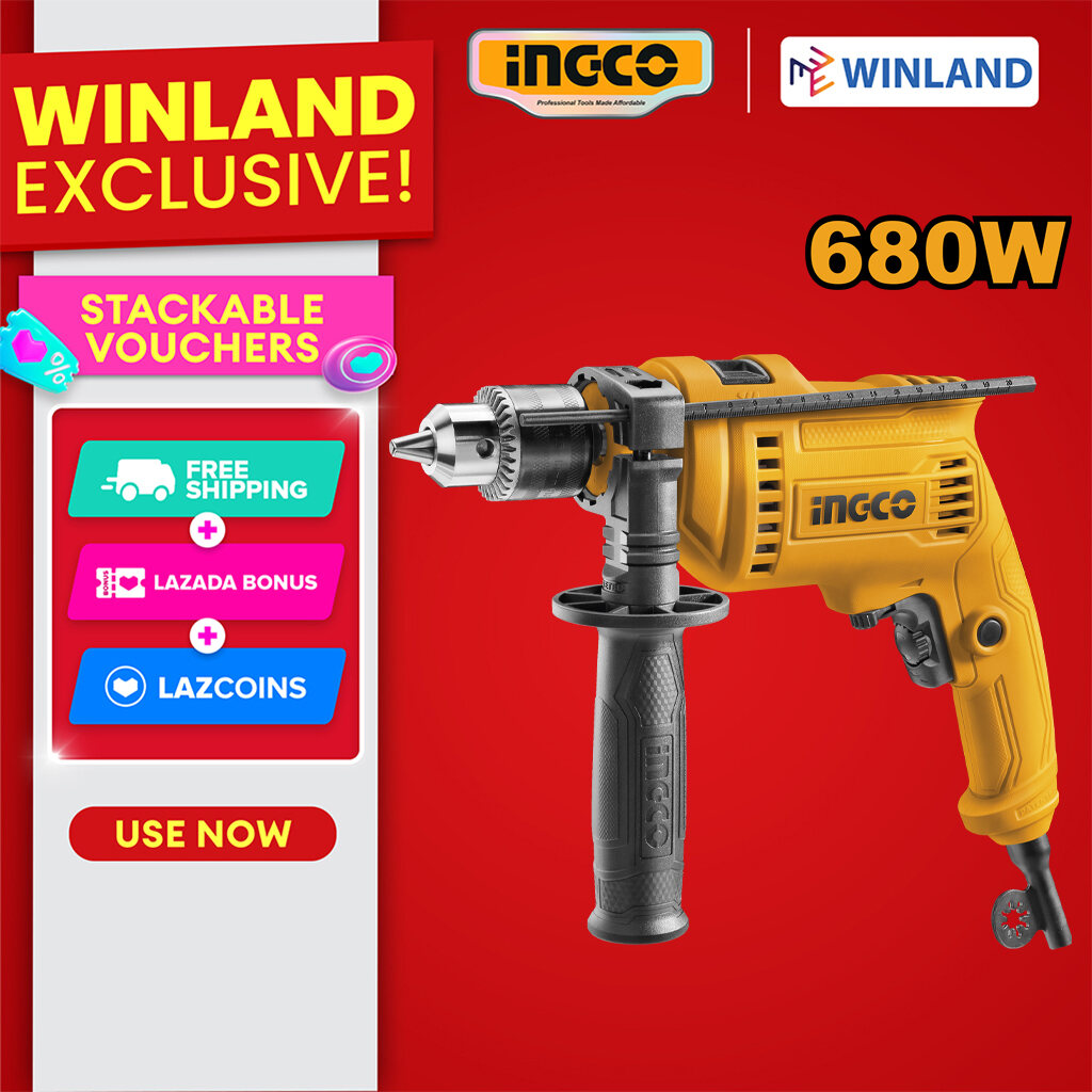 INGCO 680W Impact Drill with Variable Speed & Hammer Function