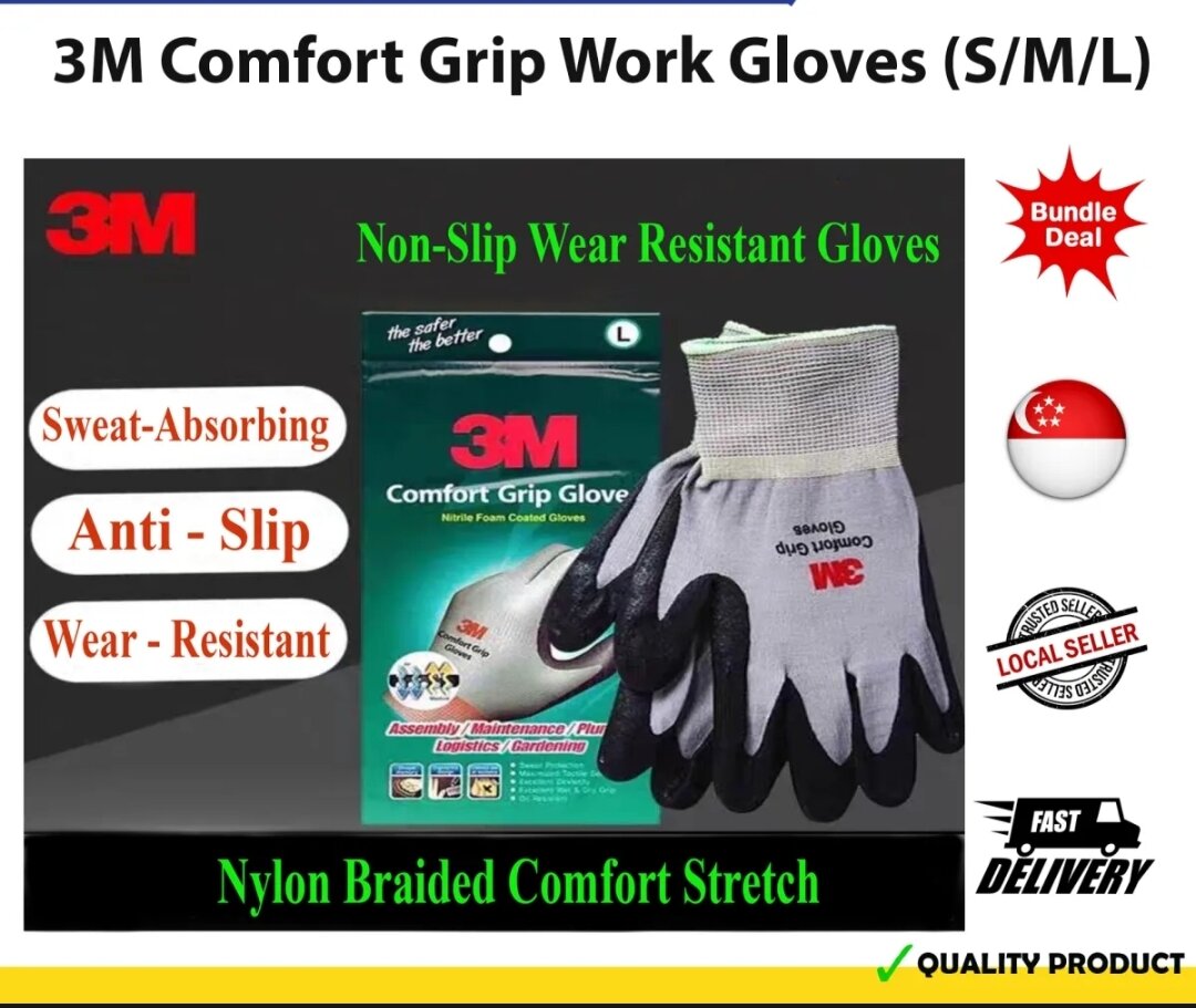 3M Work Gloves Comfort Grip wear-resistant Slip-resistant Gloves