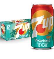 7UP Tropical 355 ml (12 fl oz) Cans - 12 Pack | Refreshing Tropical Flavor | Perfect for Parties and Gatherings