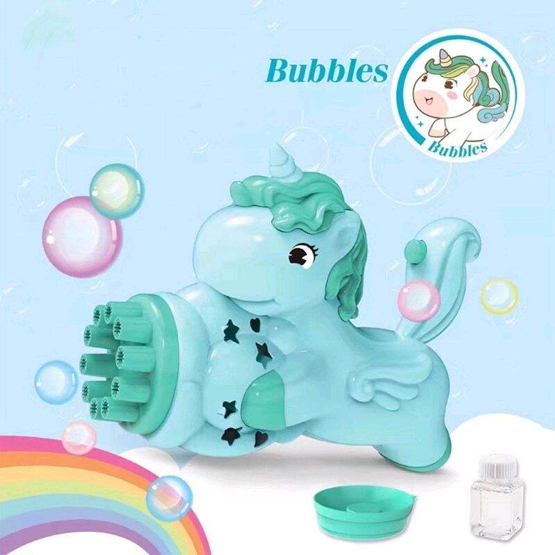 10 hole unicorn bubble gun Toy Blowing Blaster Soap Outdoor Games