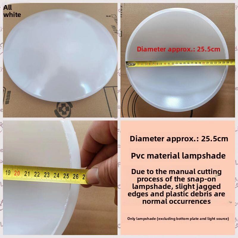 Round Ceiling Light Cover PVC Acrylic Snap-on