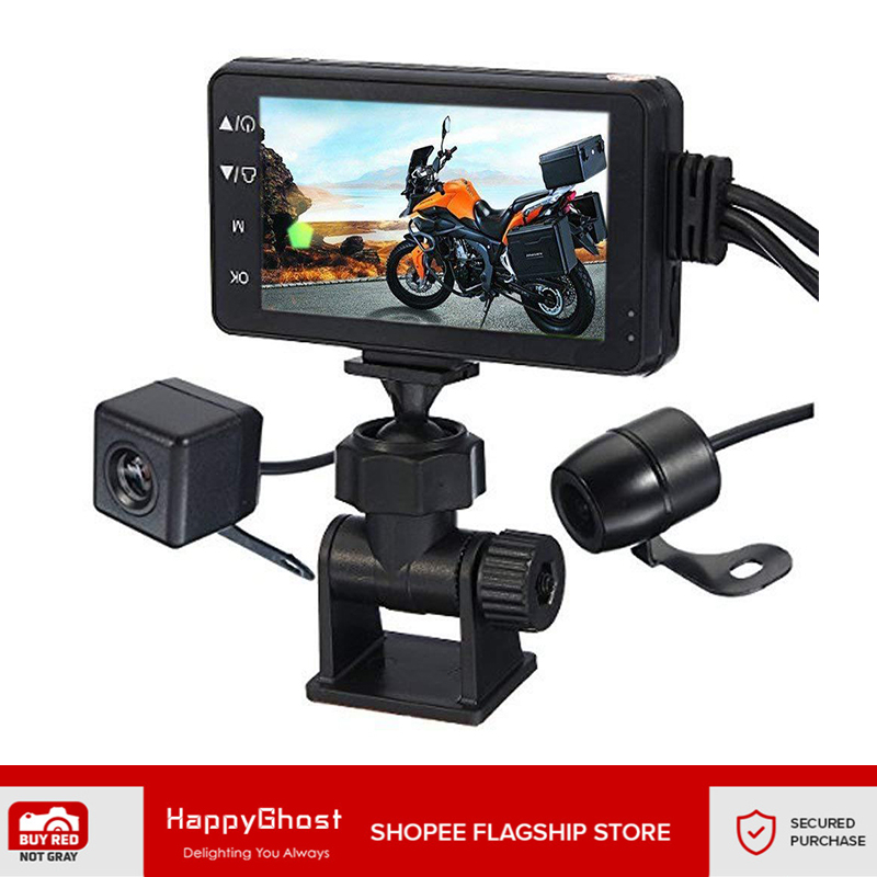 Motorbike Dash Cam DVR Front+Rear View Video Recorder KL