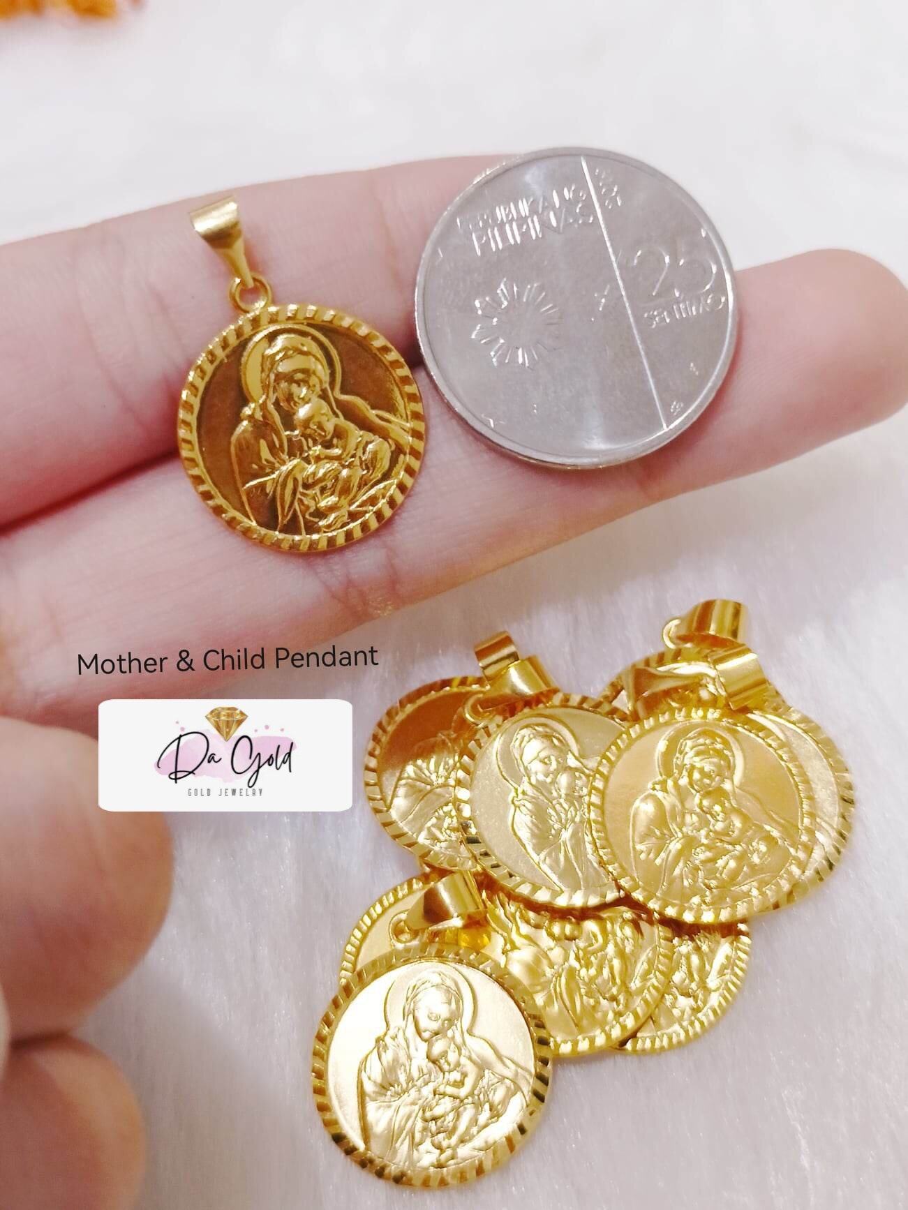 Mother and hot sale child pendant gold